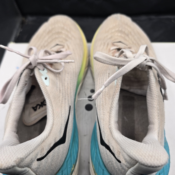 Hoka Beige Shoes with Yellow and Blue Gradient‎ Sole - Picture 3 of 7